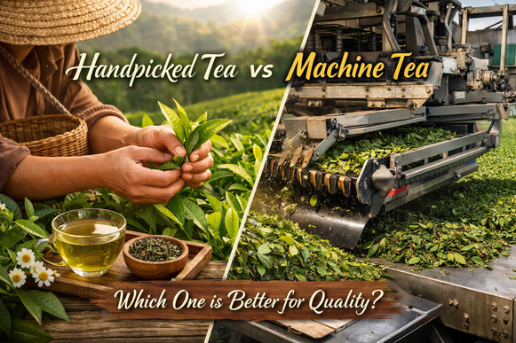 handpicked green tea leaves for premium tea