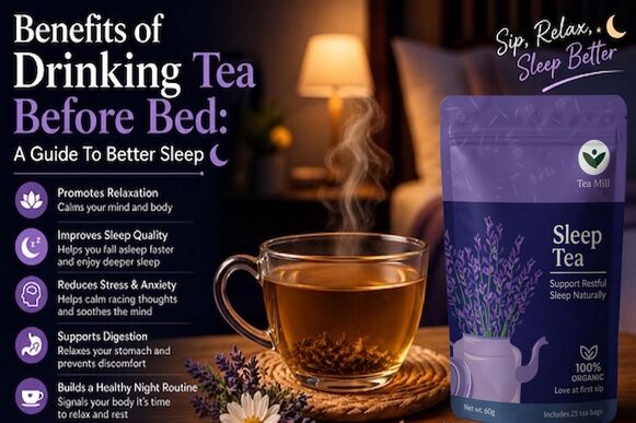 Tea before bed for better sleep Tea Mill herbal tea