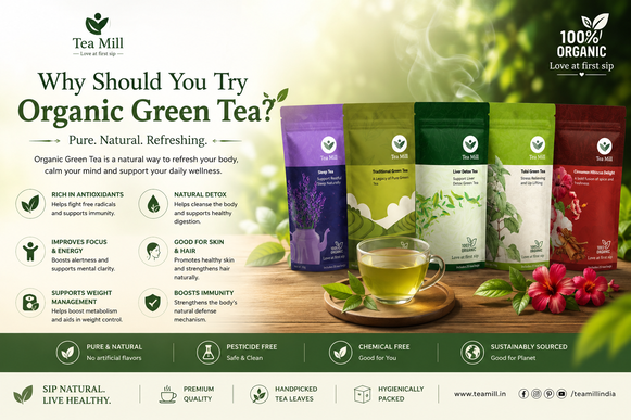Natural detox organic green tea