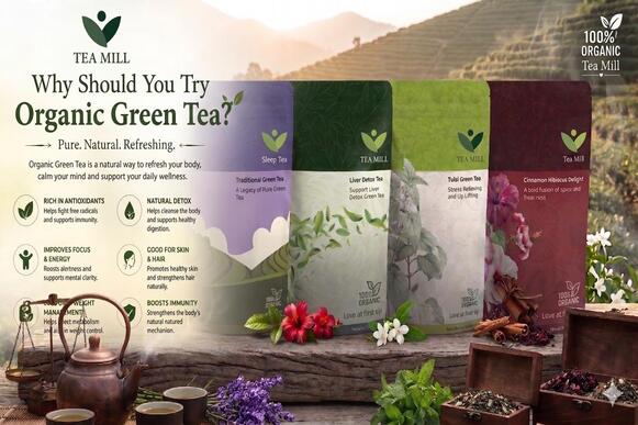Natural detox organic green tea