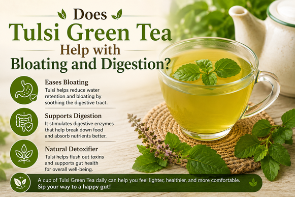 Tulsi green tea for bloating