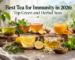 Best tea for immunity in 2026 featuring green tea and herbal teas with ginger, tulsi, turmeric, and lemon Copy alt tag